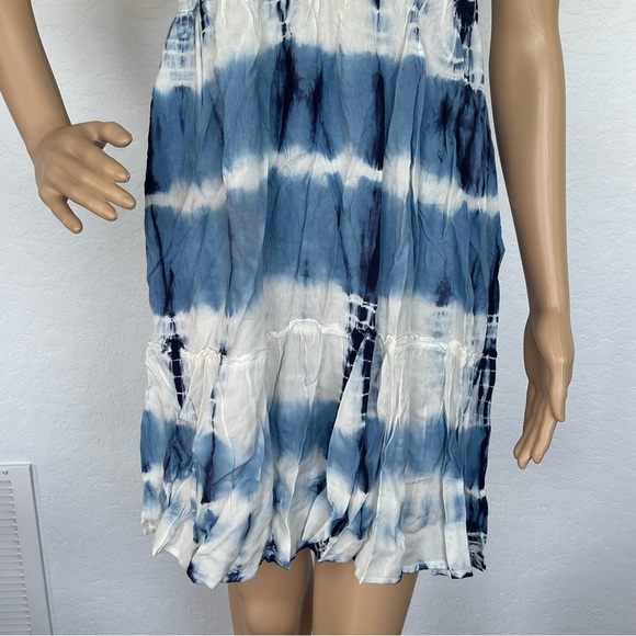 Gorgeous BohoMe blue and white tie dye halter swim cover up dress - Picture 6 of 16
